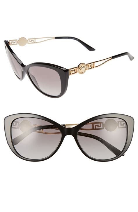 versace cat eye 57mm sunglasses orange brown